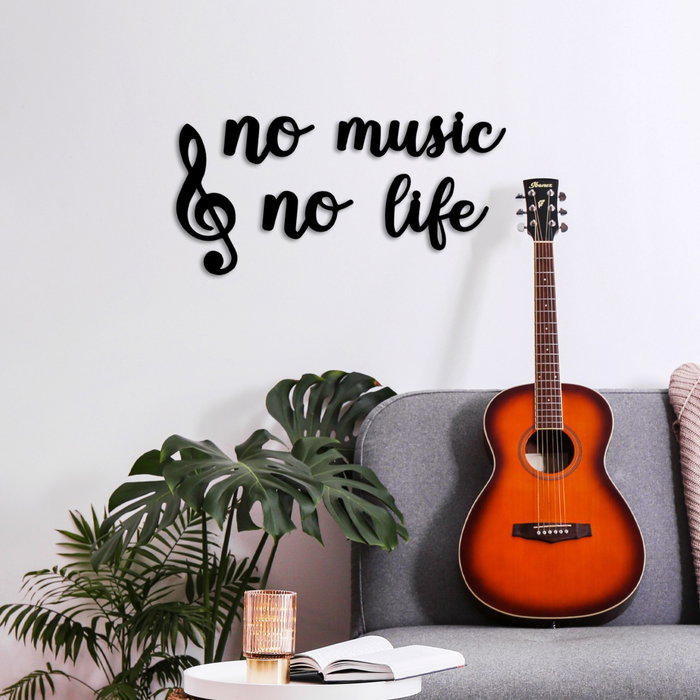 Wallity Escultura de pared No Music No Life en Negro Wallity Escultura de pared No Music No Life en Negro